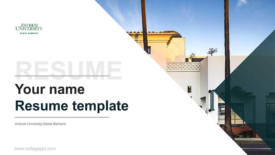 Antioch University-Santa Barbara Resume PPT Template16:9 ratio PPT effect preview image