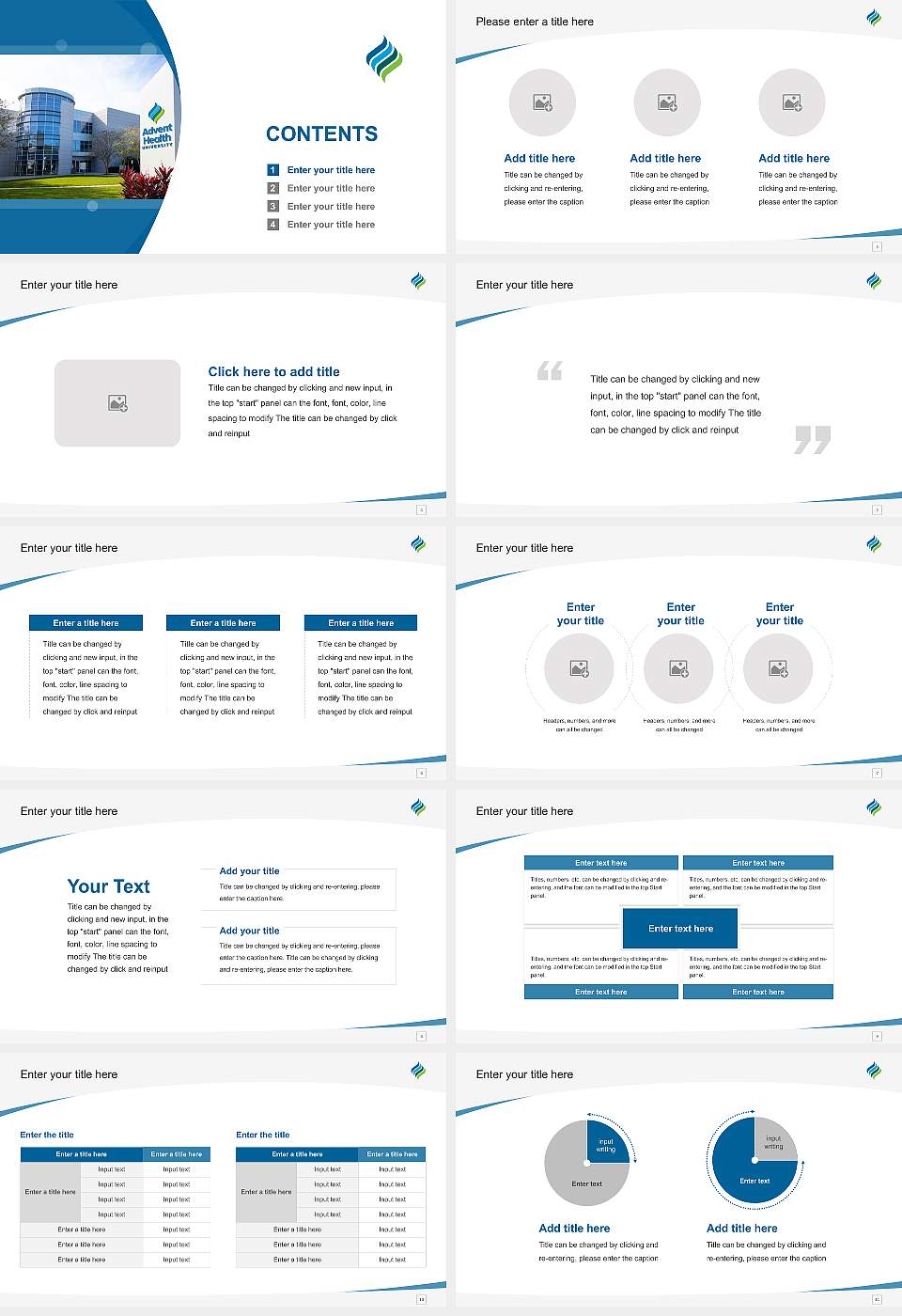 Adventhealth University Course/Courseware Creation PPT Template16:9 ratio PPT effect preview image2
