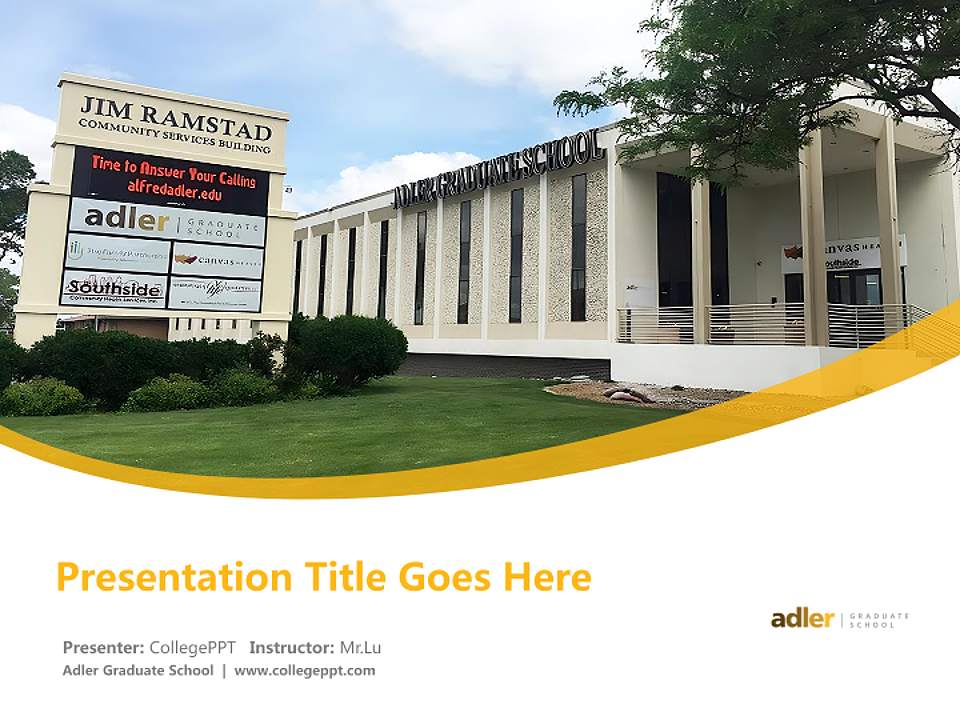 Adler Graduate School Course/Courseware Creation PPT Template4:3 ratio PPT effect preview image5