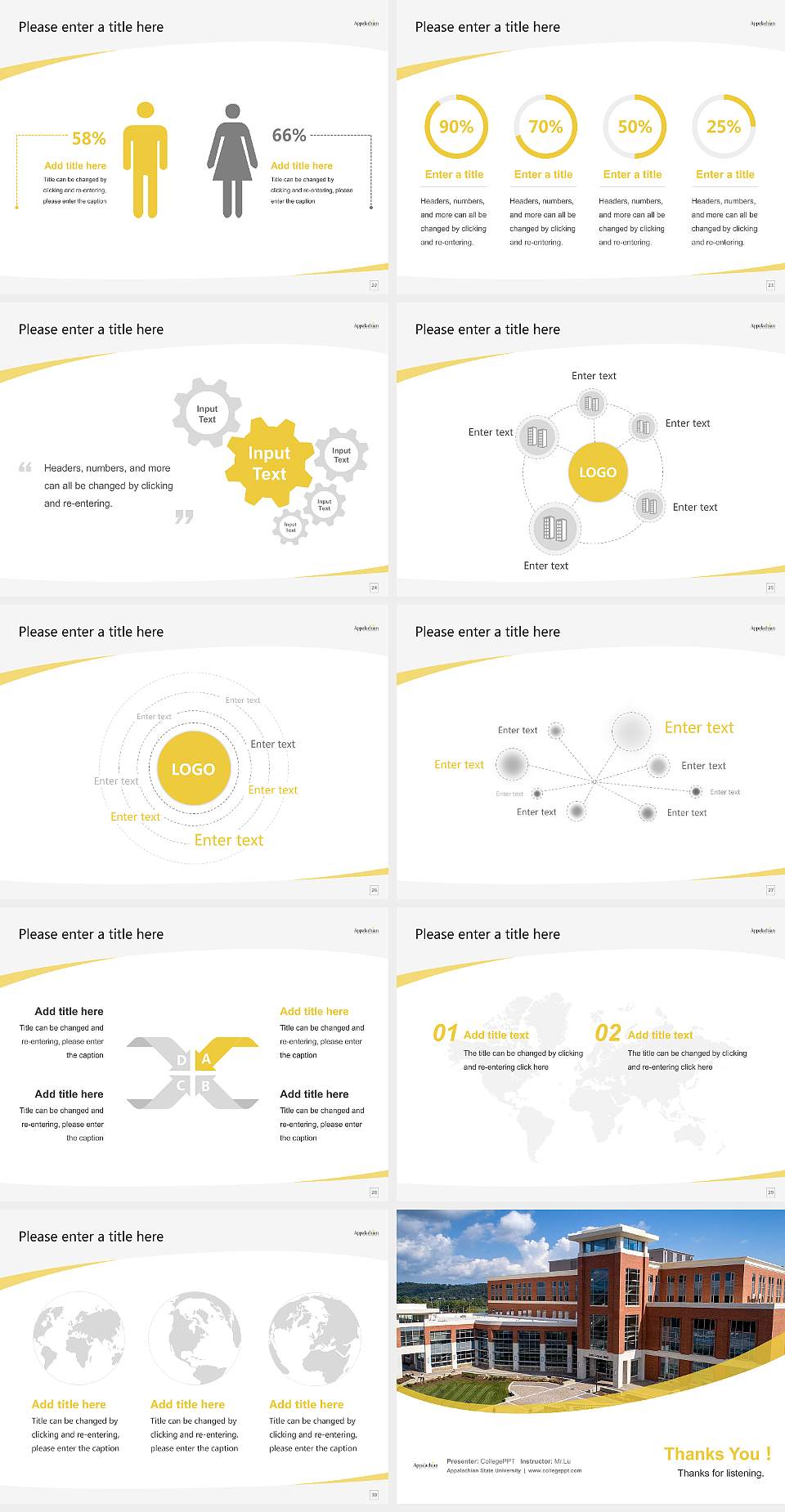 Appalachian State University Course/Courseware Creation PPT Template4:3 ratio PPT effect preview image4