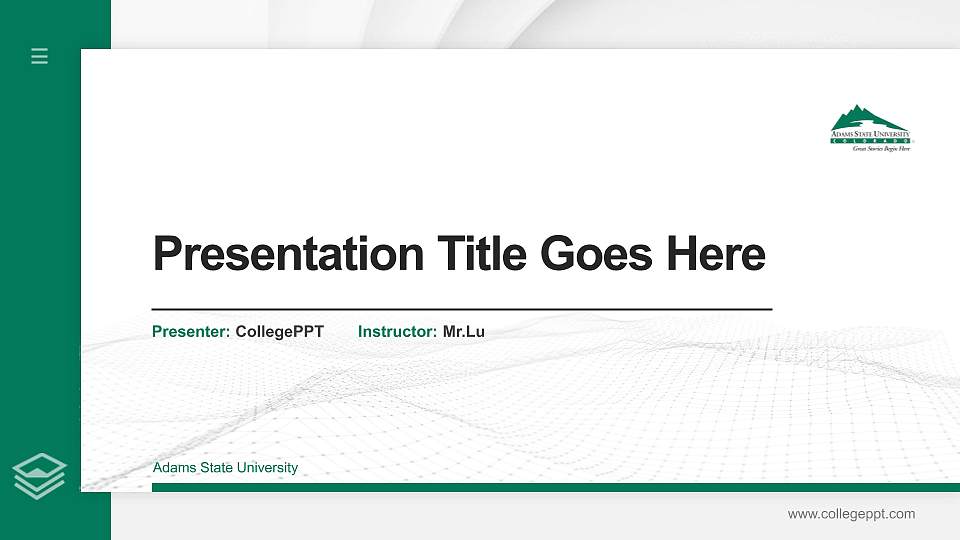 Adams State University Thesis Proposal/Graduation Defense PPT Template16:9 ratio PPT effect preview image