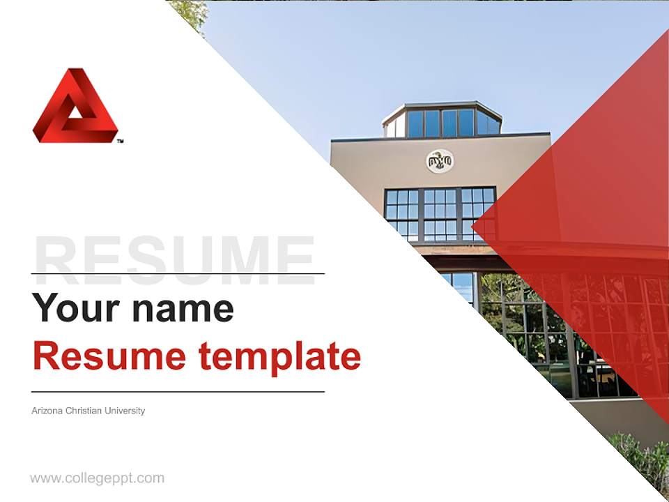 Arizona Christian University Resume PPT Template4:3 ratio PPT effect preview image5