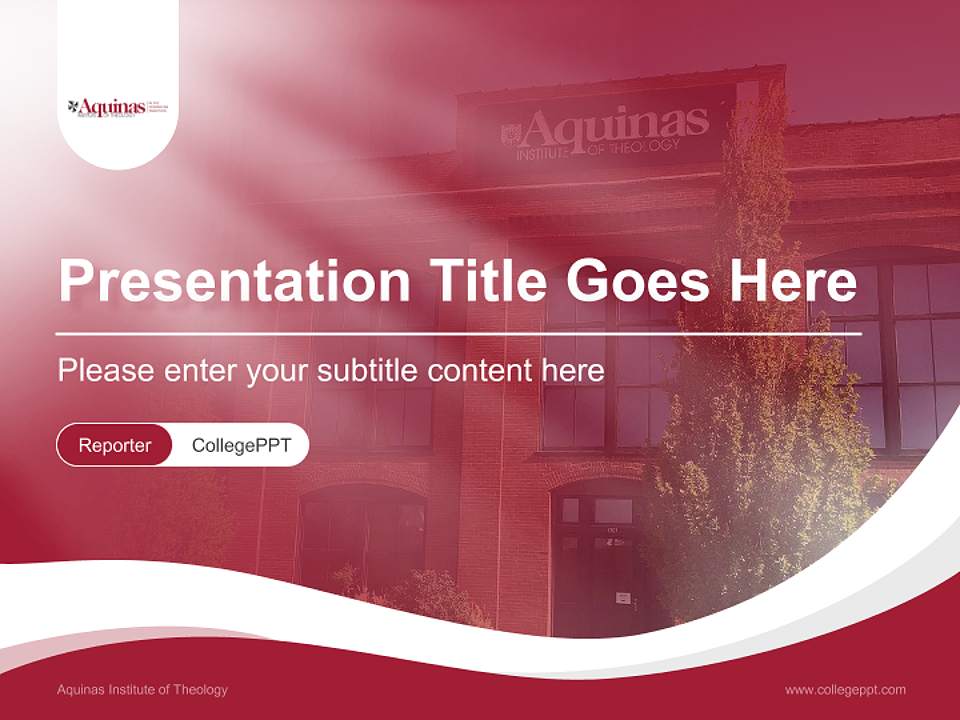 Aquinas Institute of Theology Lecture Sharing and Networking Event PPT Template4:3 ratio PPT effect preview image4