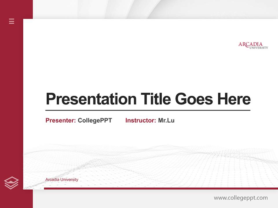 Arcadia University Thesis Proposal/Graduation Defense PPT Template4:3 ratio PPT effect preview image5