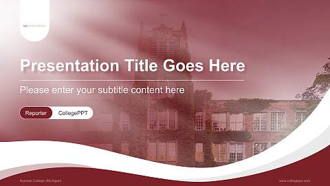 Aquinas College (Michigan) Lecture Sharing and Networking Event PPT Template