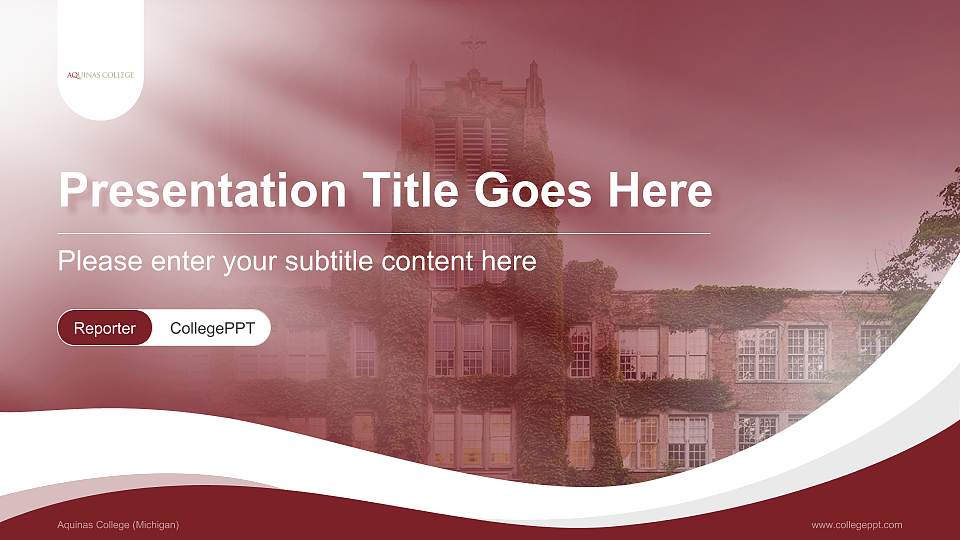 Aquinas College (Michigan) Lecture Sharing and Networking Event PPT Template16:9 ratio PPT effect preview image