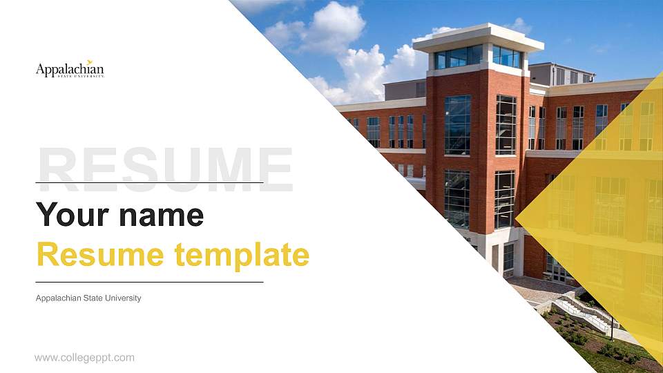 Appalachian State University Resume PPT Template16:9 ratio PPT effect preview image