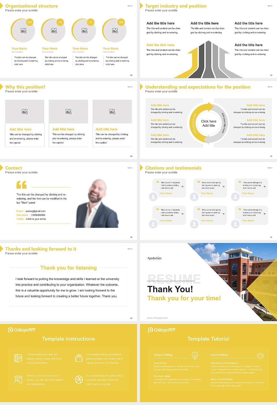 Appalachian State University Resume PPT Template16:9 ratio PPT effect preview image4