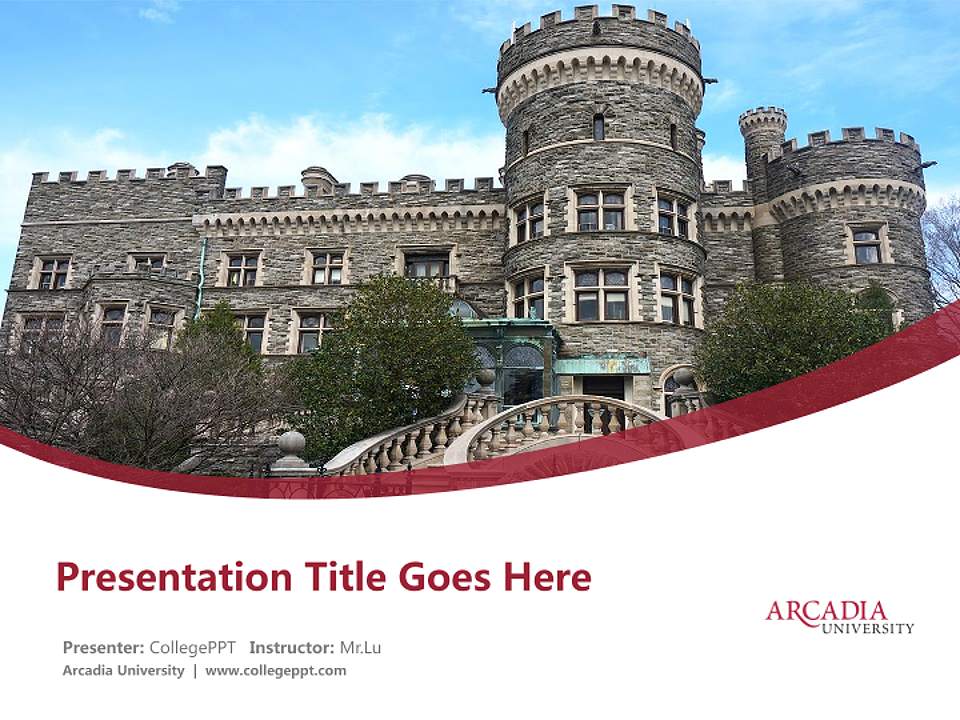 Arcadia University Course/Courseware Creation PPT Template4:3 ratio PPT effect preview image5