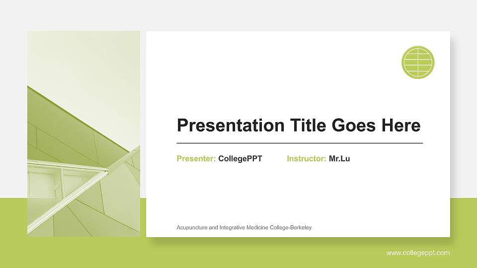Acupuncture and Integrative Medicine College-Berkeley General Purpose PPT Template16:9 ratio PPT effect preview image