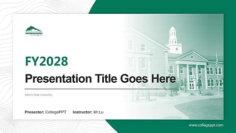 Adams State University Academic Presentation/Research Findings Report PPT Template