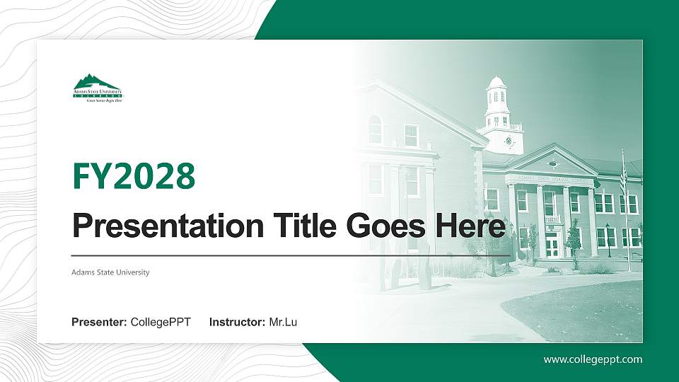 Adams State University Academic Presentation/Research Findings Report PPT Template16:9 ratio PPT effect preview image