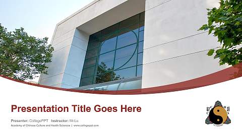 Academy of Chinese Culture and Health Sciences Course/Courseware Creation PPT Template