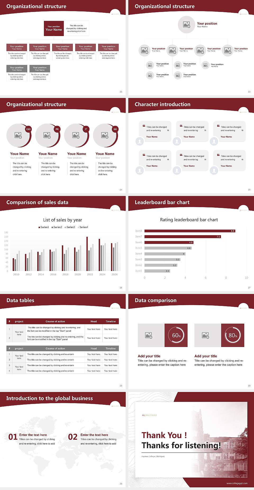 Aquinas College (Michigan) Academic Presentation/Research Findings Report PPT Template4:3 ratio PPT effect preview image4
