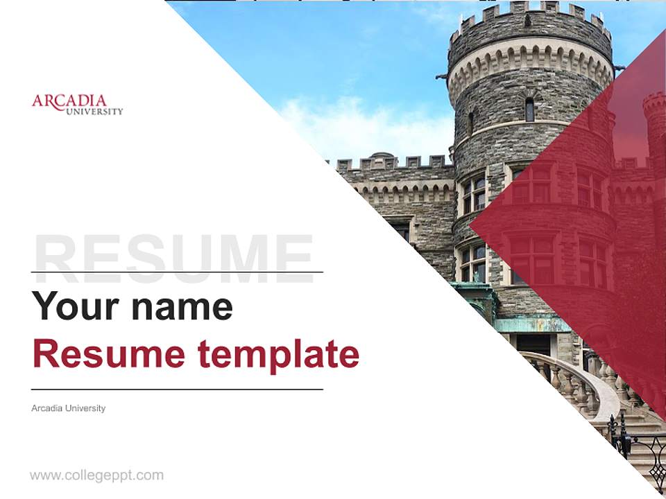 Arcadia University Resume PPT Template4:3 ratio PPT effect preview image5
