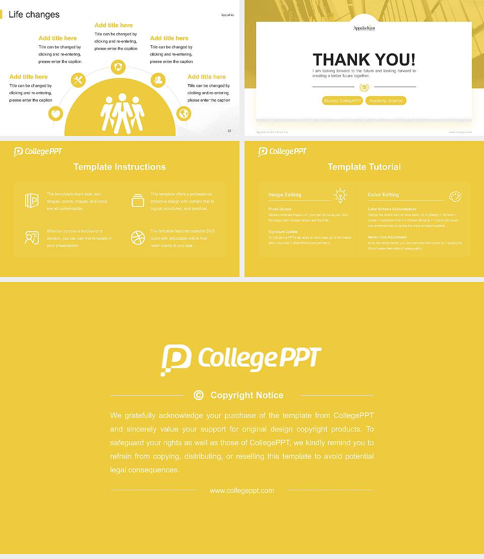 Appalachian State University National Scholarship Defense PPT Template16:9 ratio PPT effect preview image4