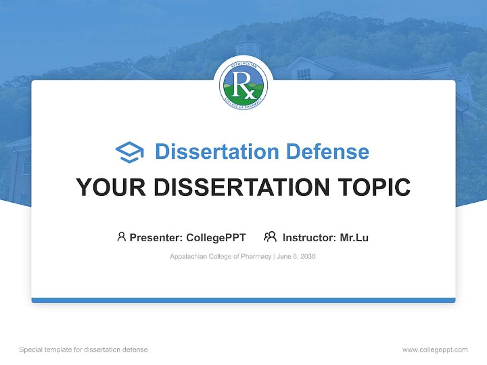 Appalachian College of Pharmacy Graduation Thesis Defense PPT Template4:3 ratio PPT effect preview image7