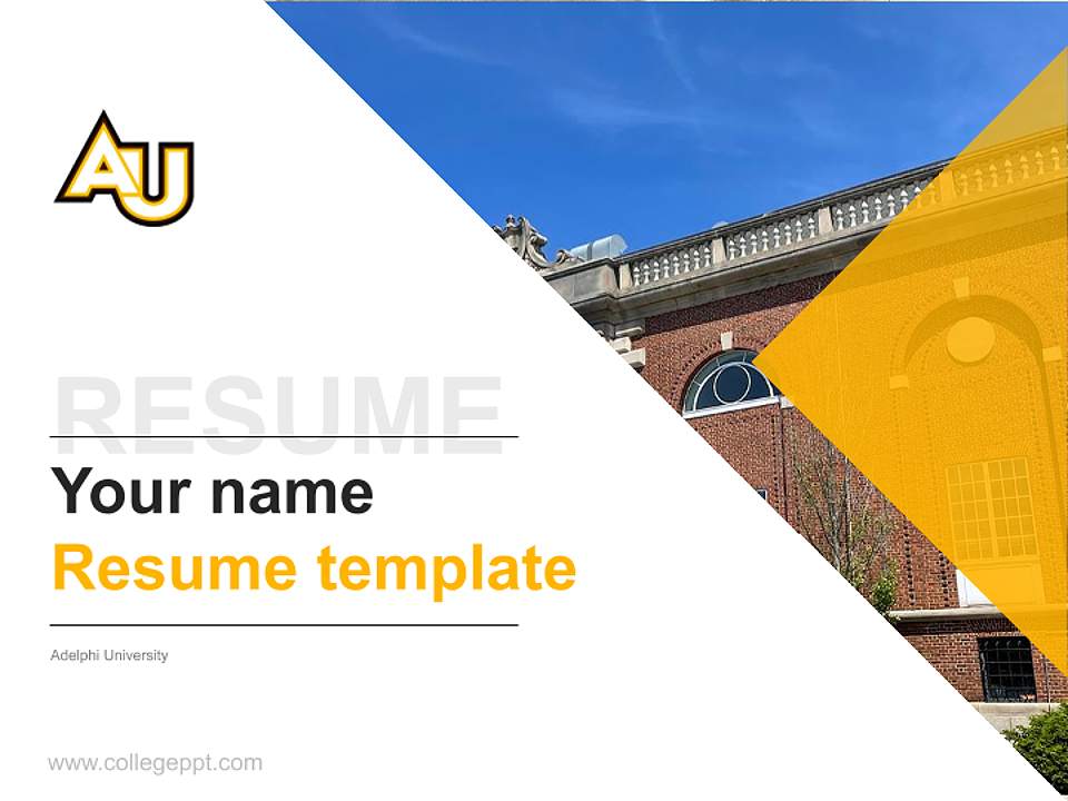 Adelphi University Resume PPT Template4:3 ratio PPT effect preview image5