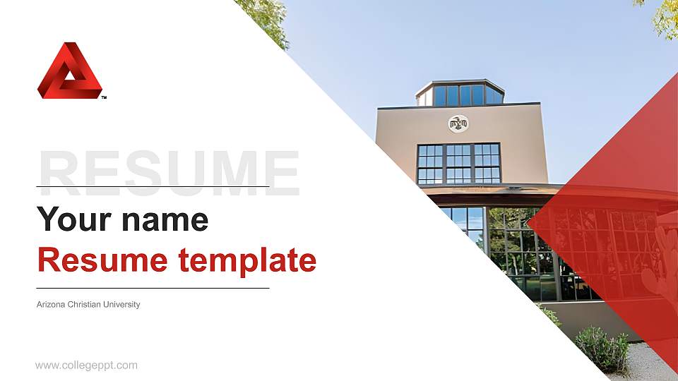 Arizona Christian University Resume PPT Template16:9 ratio PPT effect preview image