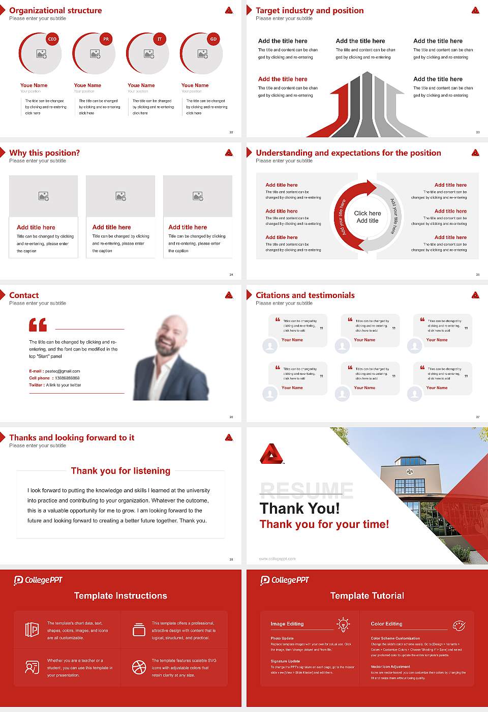 Arizona Christian University Resume PPT Template16:9 ratio PPT effect preview image4