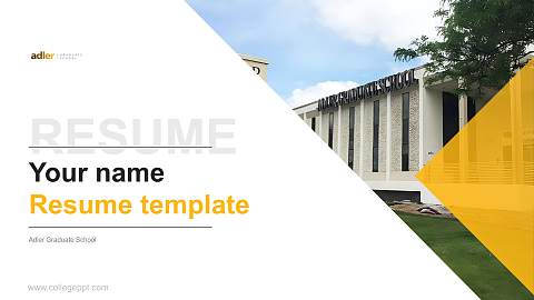 Adler Graduate School Resume PPT Template