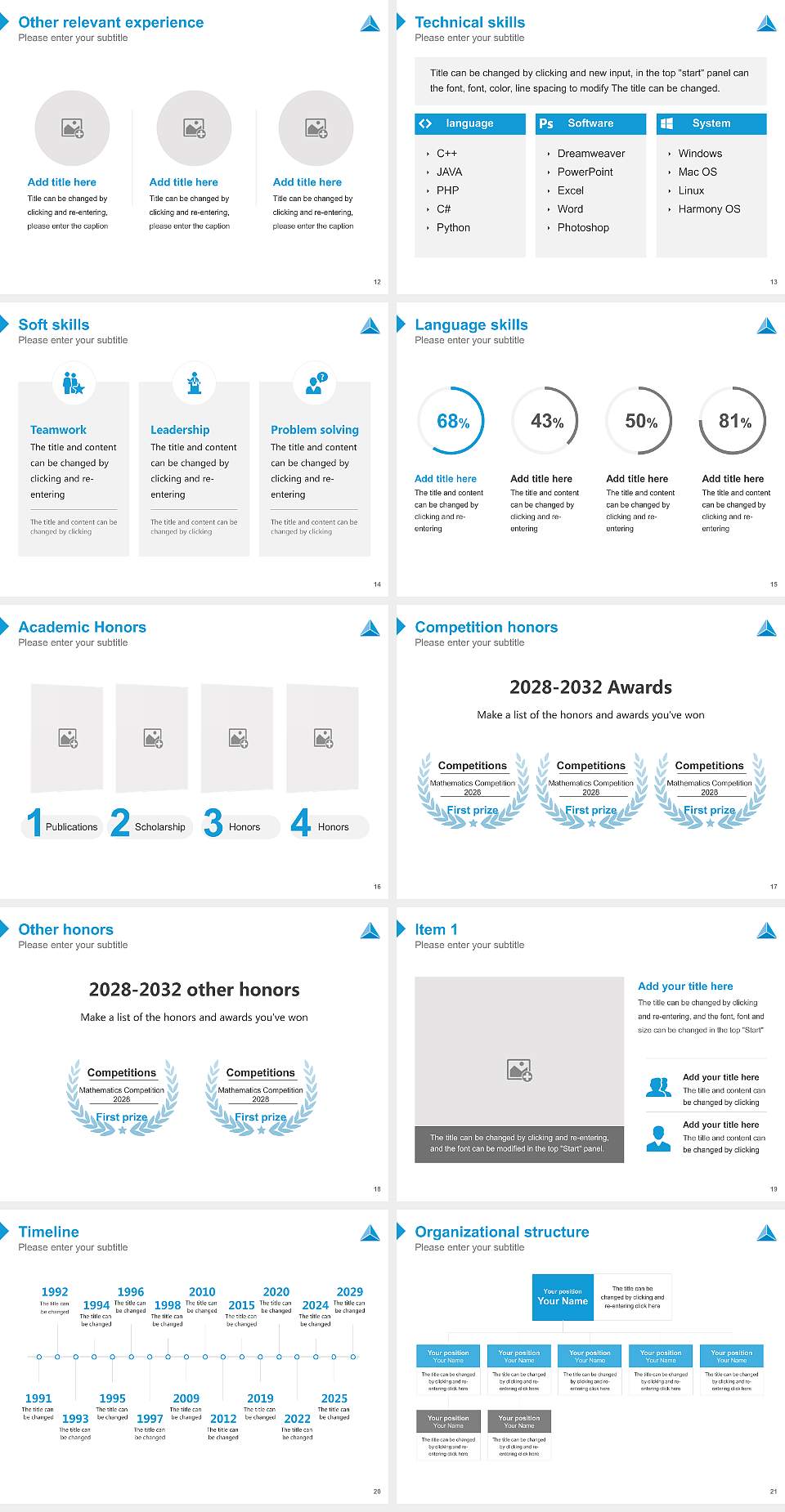 Academy College Resume PPT Template4:3 ratio PPT effect preview image3