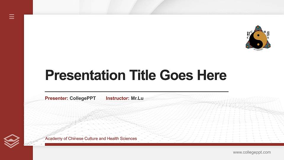 Academy of Chinese Culture and Health Sciences Thesis Proposal/Graduation Defense PPT Template16:9 ratio PPT effect preview image