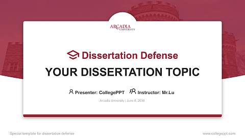 Arcadia University Graduation Thesis Defense PPT Template