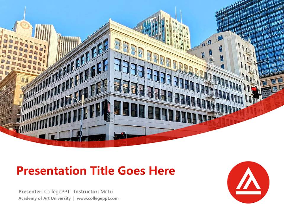 Academy of Art University Course/Courseware Creation PPT Template4:3 ratio PPT effect preview image5