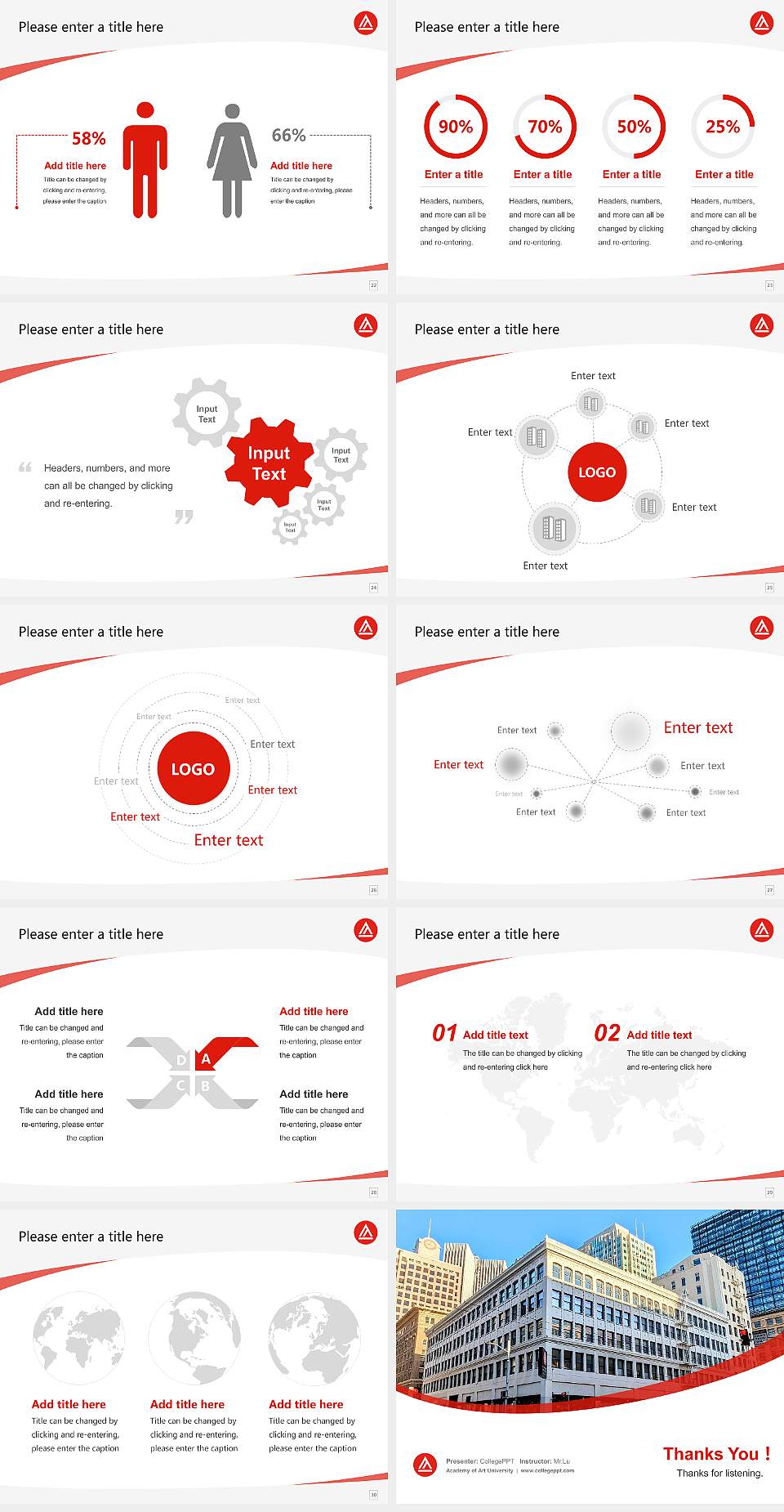 Academy of Art University Course/Courseware Creation PPT Template4:3 ratio PPT effect preview image4