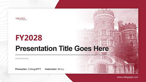 Arcadia University Academic Presentation/Research Findings Report PPT Template