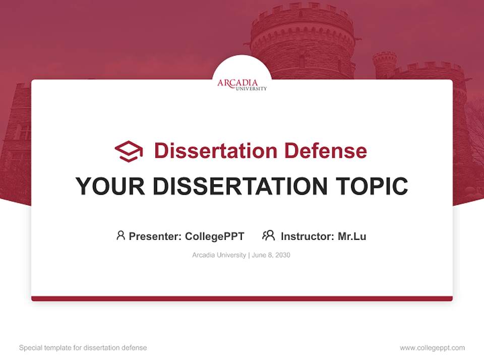Arcadia University Graduation Thesis Defense PPT Template4:3 ratio PPT effect preview image7