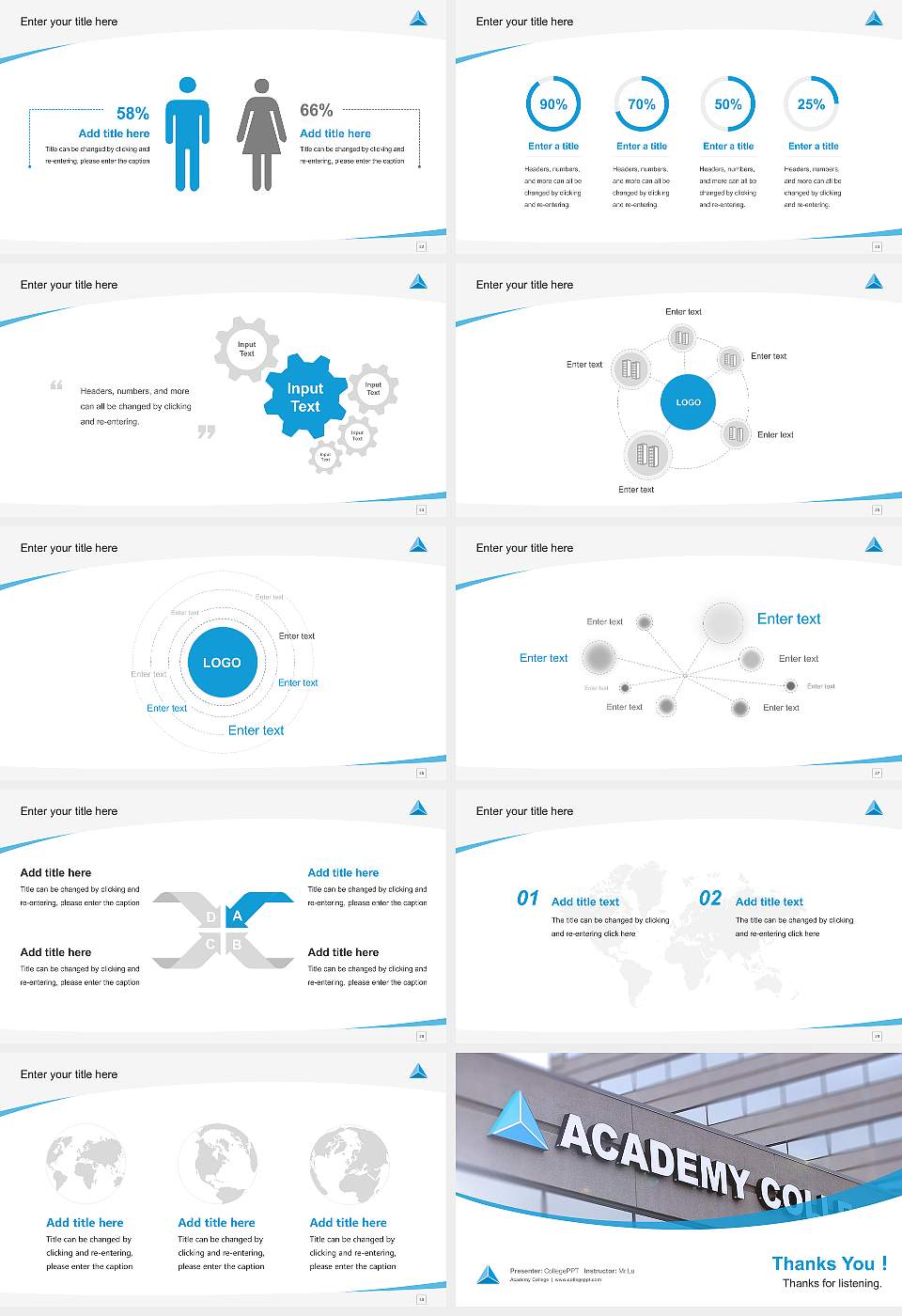 Academy College Course/Courseware Creation PPT Template16:9 ratio PPT effect preview image4