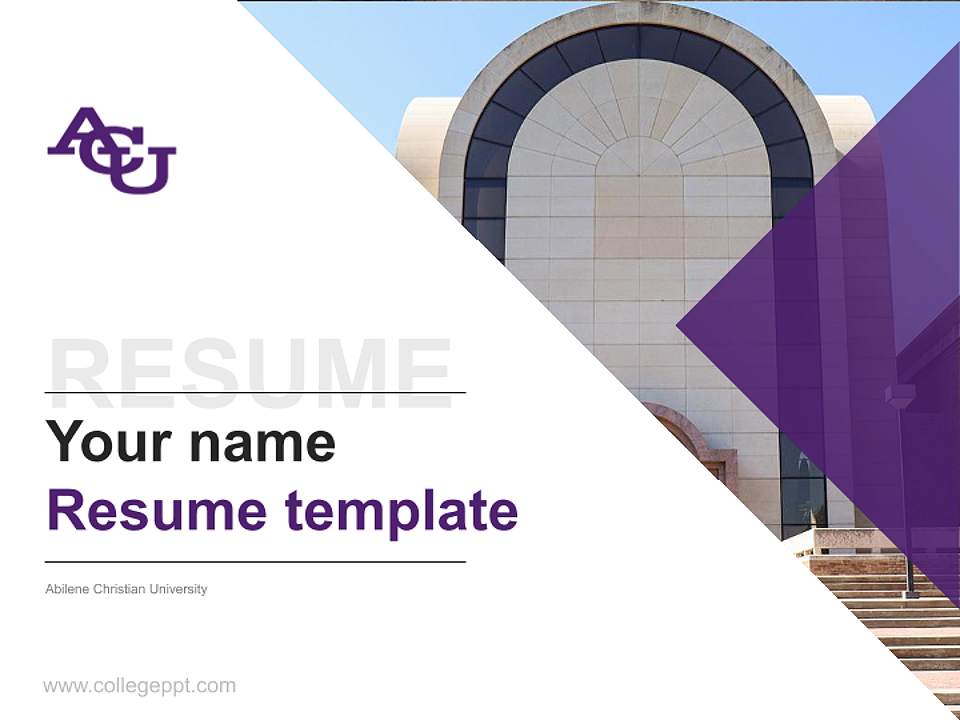 Abilene Christian University Resume PPT Template4:3 ratio PPT effect preview image5