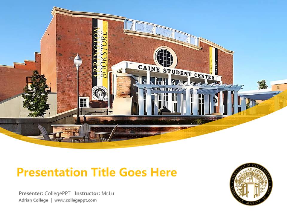 Adrian College Course/Courseware Creation PPT Template4:3 ratio PPT effect preview image5