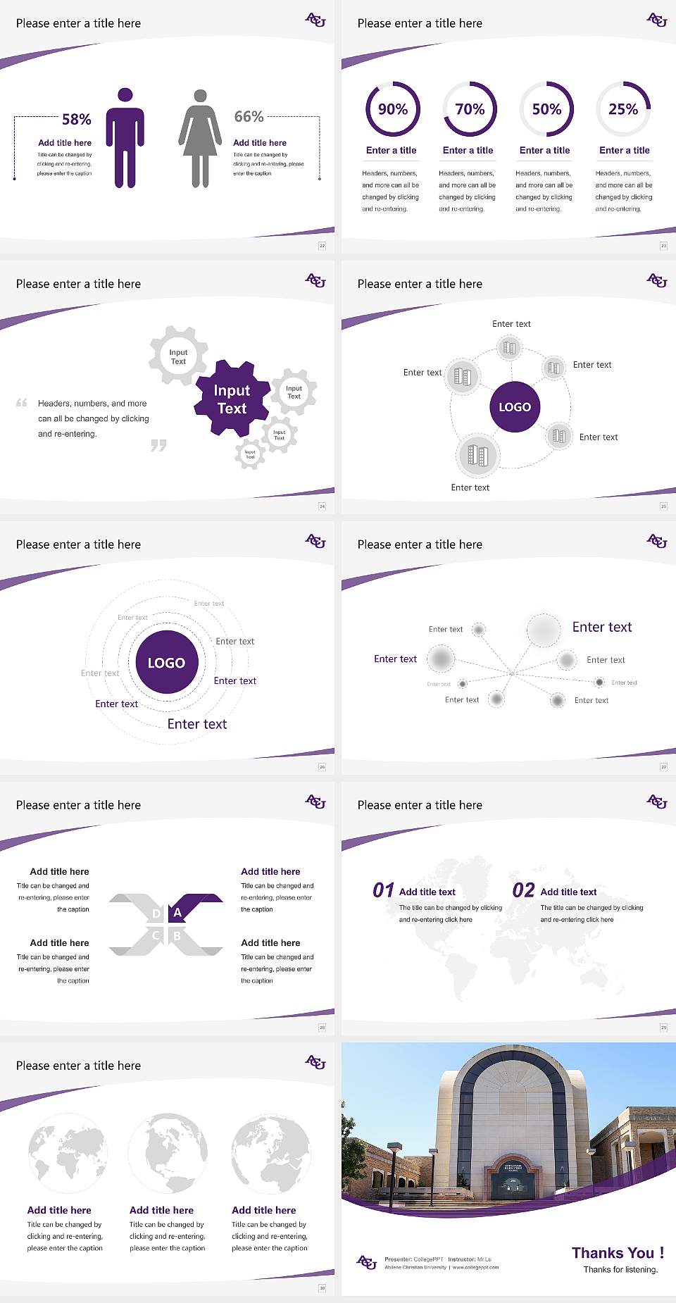Abilene Christian University Course/Courseware Creation PPT Template4:3 ratio PPT effect preview image4