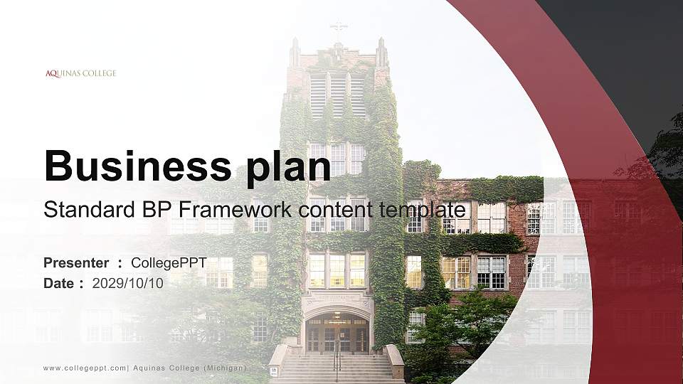 Aquinas College (Michigan) Competition/Entrepreneurship Contest PPT Template16:9 ratio PPT effect preview image