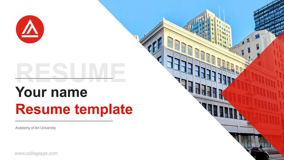 Academy of Art University Resume PPT Template16:9 ratio PPT effect preview image