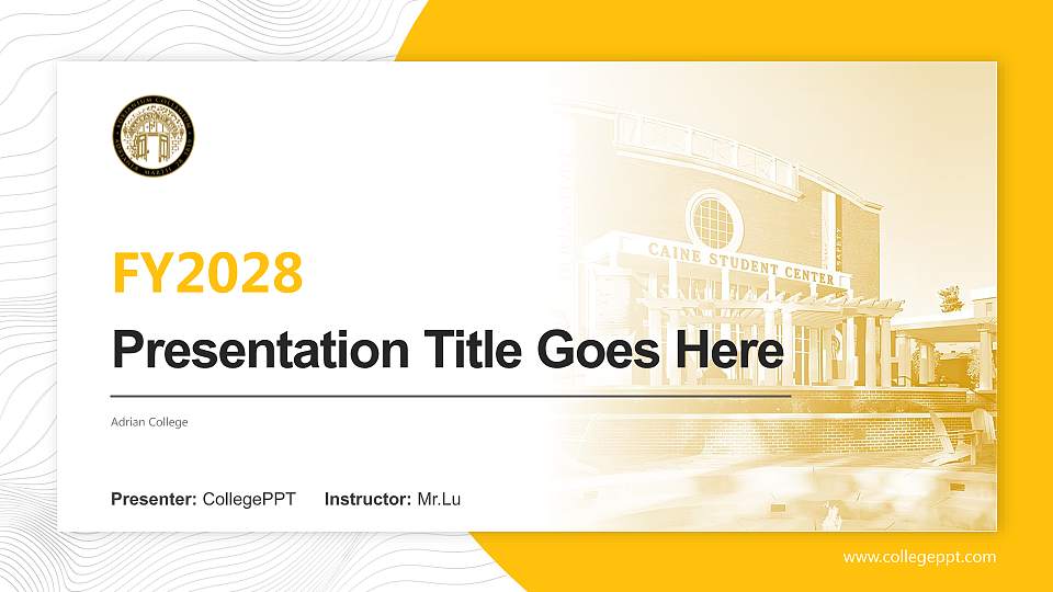 Adrian College Academic Presentation/Research Findings Report PPT Template16:9 ratio PPT effect preview image