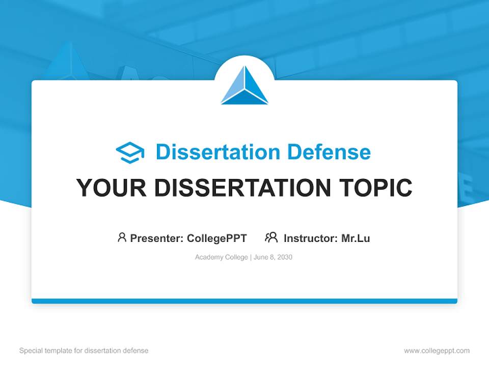 Academy College Graduation Thesis Defense PPT Template4:3 ratio PPT effect preview image7