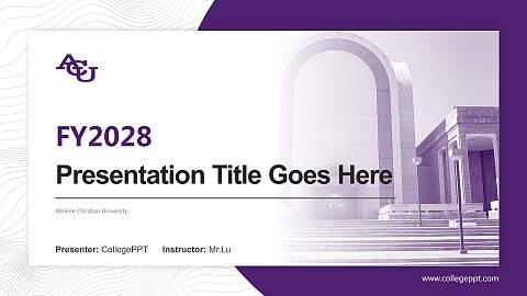Abilene Christian University Academic Presentation/Research Findings Report PPT Template