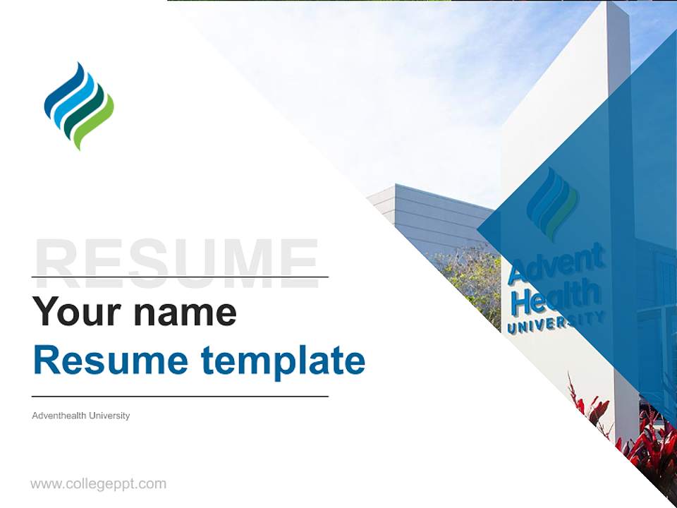 Adventhealth University Resume PPT Template4:3 ratio PPT effect preview image5