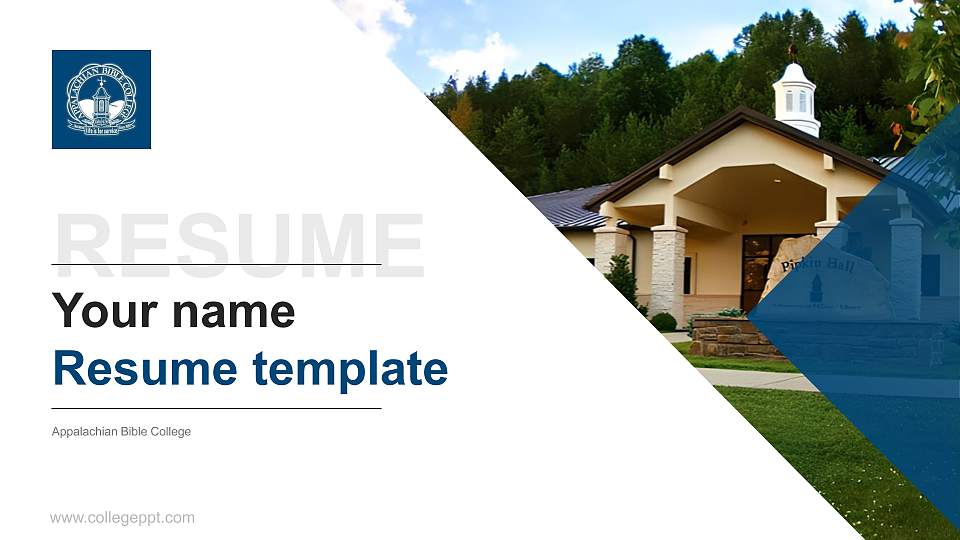 Appalachian Bible College Resume PPT Template16:9 ratio PPT effect preview image