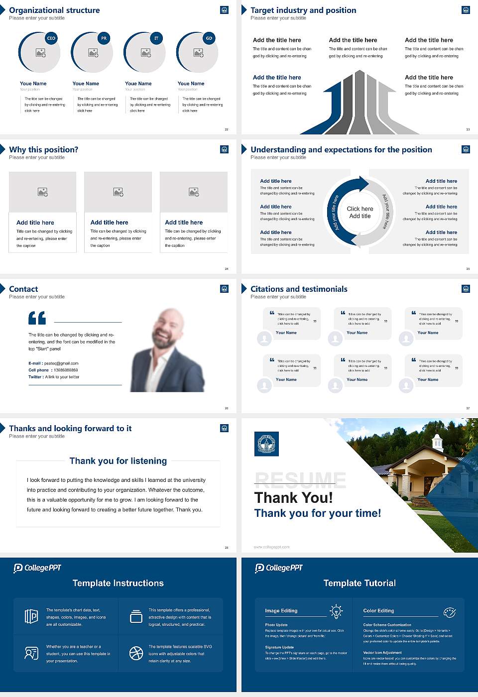 Appalachian Bible College Resume PPT Template16:9 ratio PPT effect preview image4