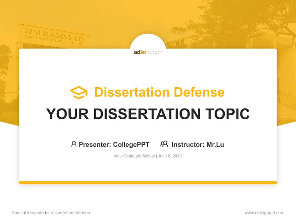 Adler Graduate School Graduation Thesis Defense PPT Template4:3 ratio PPT effect preview image7