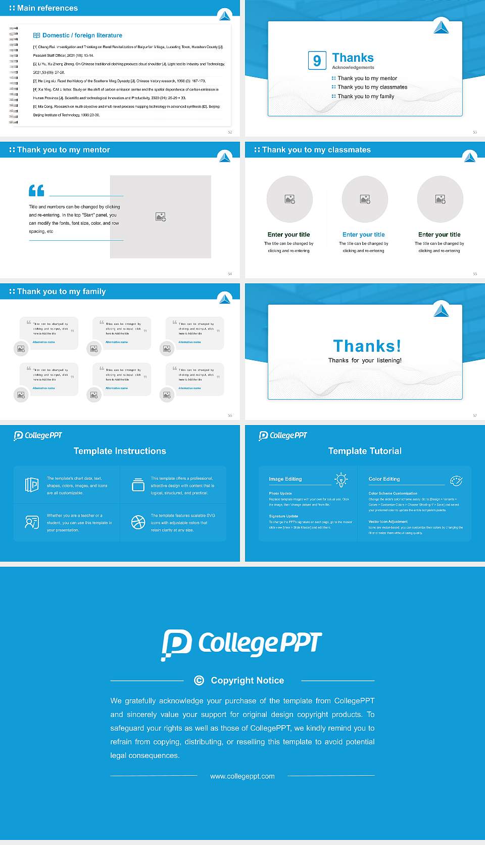 Academy College Graduation Thesis Defense PPT Template16:9 ratio PPT effect preview image7