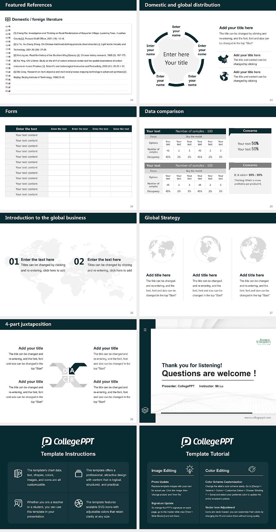 Antioch University-New England Thesis Proposal/Graduation Defense PPT Template4:3 ratio PPT effect preview image4
