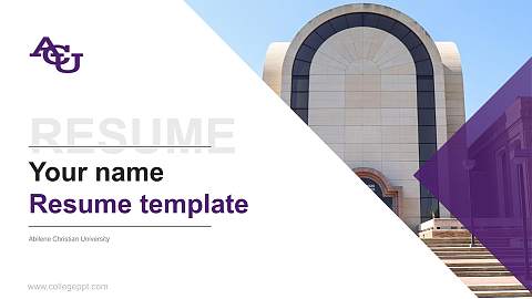 Abilene Christian University Resume PPT Template
