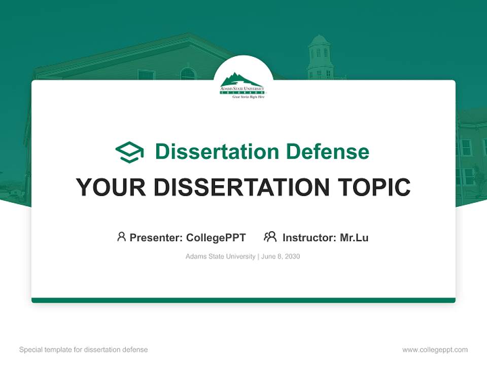 Adams State University Graduation Thesis Defense PPT Template4:3 ratio PPT effect preview image7