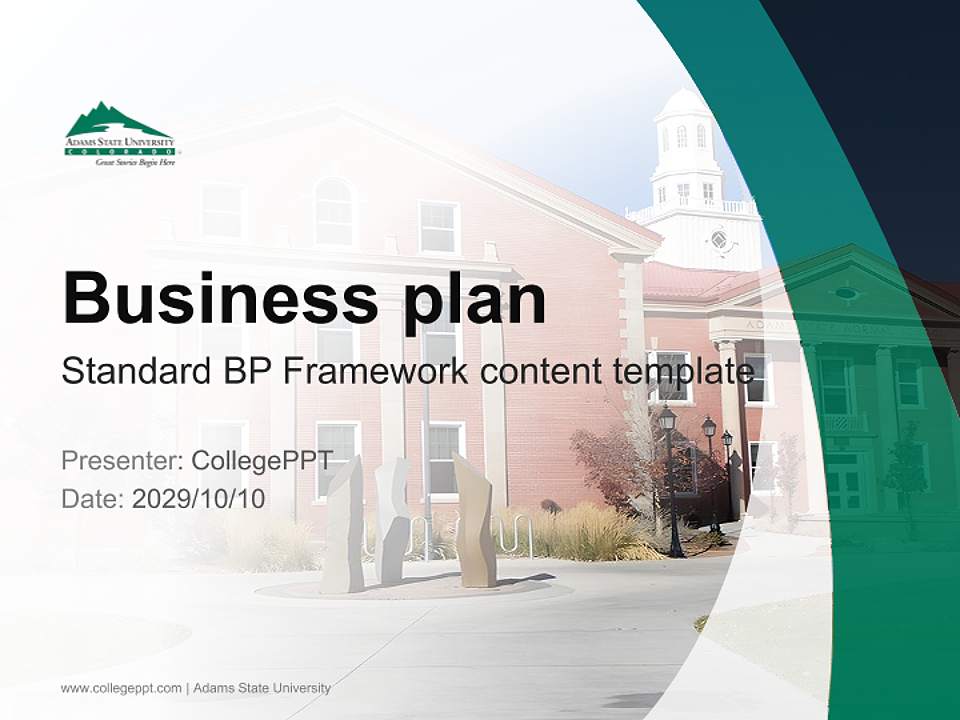 Adams State University Competition/Entrepreneurship Contest PPT Template4:3 ratio PPT effect preview image9